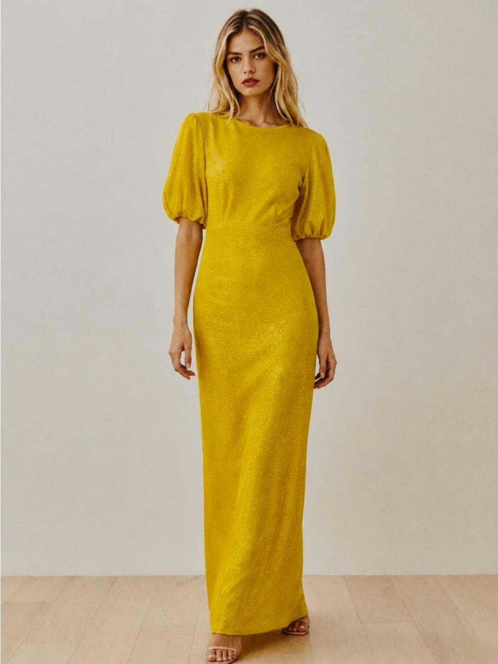 STINE GOYA Lemon Yellow Delia Maxi Dress